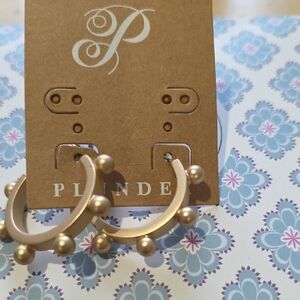 Plunder Gold Beaded Hoop Earrings